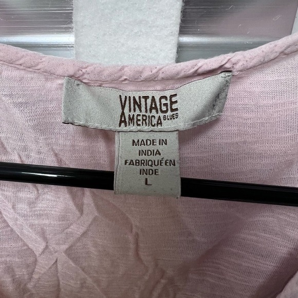 Vintages America Blues women's Pink Floral Embroidered Large Boho Sleeveless top - Picture 6 of 6